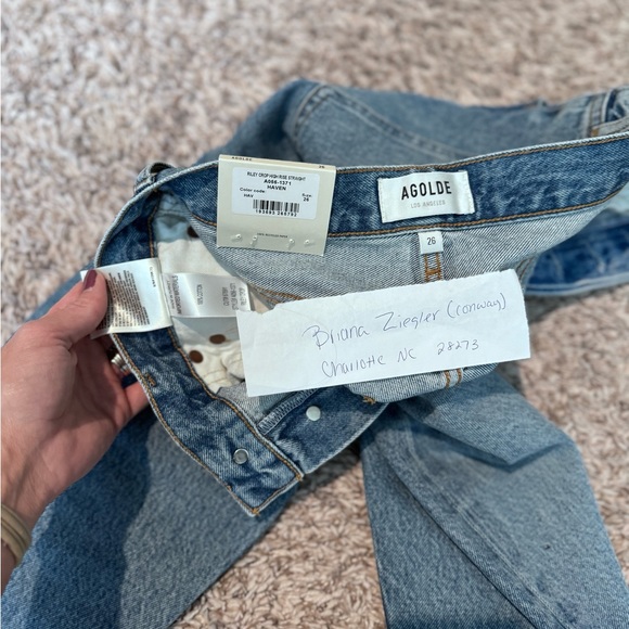 Agolde Riley High Rise Straight Crop Jeans - Picture 4 of 4